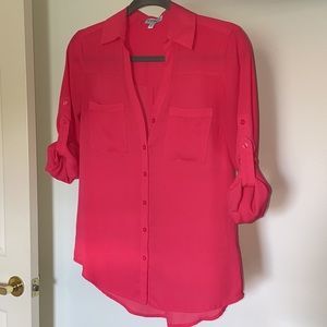 Express coral color Portofino button down
